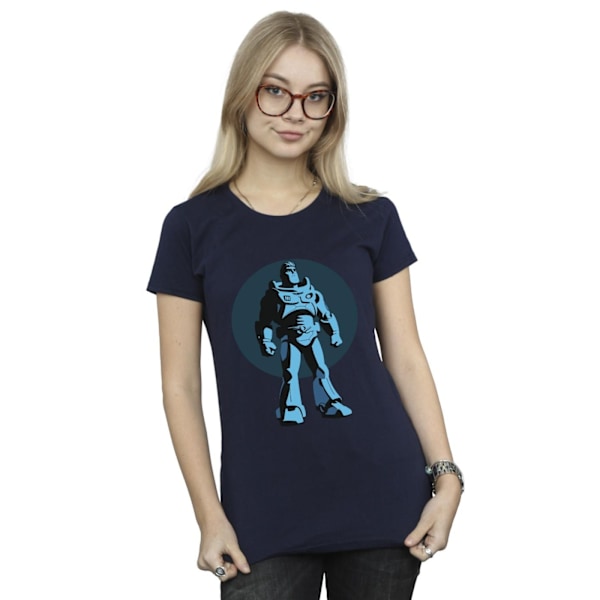Disney Dam/Kvinnor Lightyear Buzz Stående Cirkel Bomull T-shirt Navy Blue L
