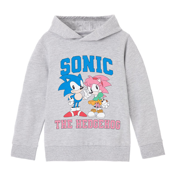 Sonic The Hedgehog Girls Collegiate Sonic & Amy Hoodie 3-4 år Grey Marl 3-4 Years