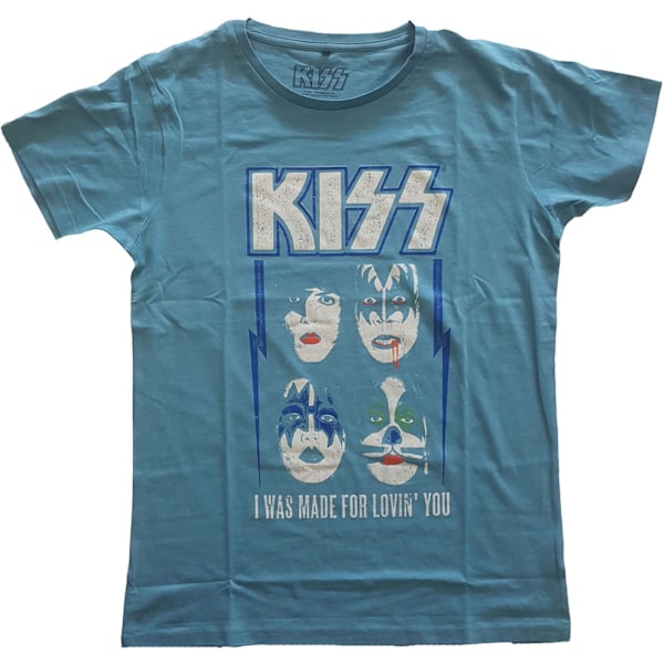 Kiss Unisex Adult Made For Lovin´ You Bomull T-Shirt XS Blå Blue XS