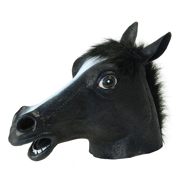 Bristol Novelty Unisex Häst Gummihuvud Mask En Storlek Svart/Vit Black/White One Size