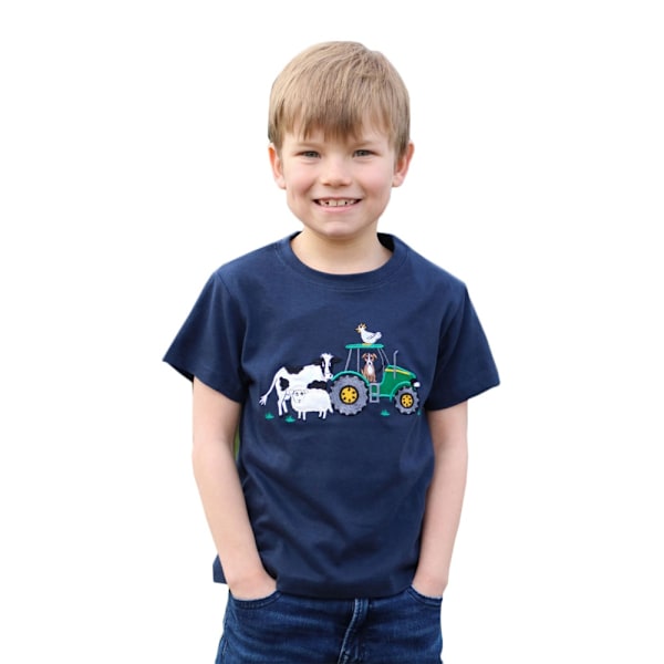 British Country Collection Barnkläder/Barn Gård T-shirt 7-8 Navy/White 7-8 Years