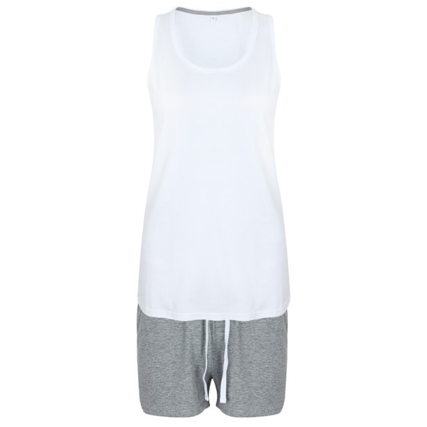 Towel City Dam/Dam Pyjamas Väst Och Shorts Set S Vit/Heather White/Heather Grey S