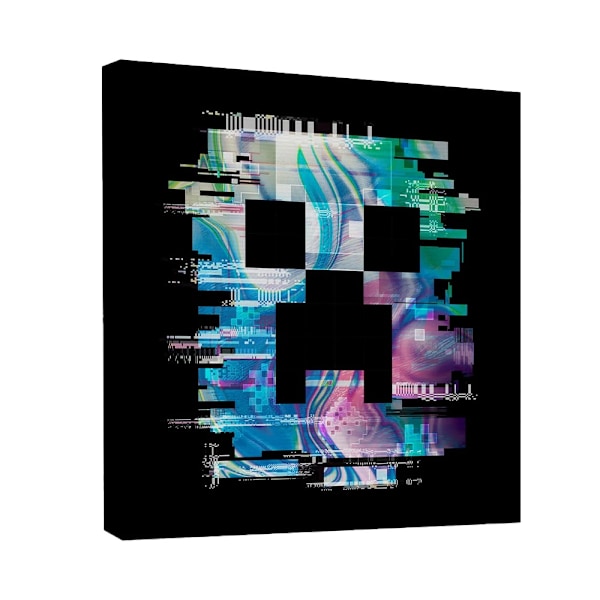 Minecraft Glitch Canvas Tryck 30cm x 30cm x 1.8cm Svart/Multico Black/Multicoloured 30cm x 30cm x 1.8cm