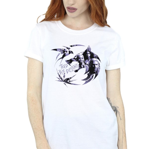 Netflix Dam/Damer The Witcher Wolf Logo Infill Bomull Boyfriend T-Shirt XXL Vit White XXL