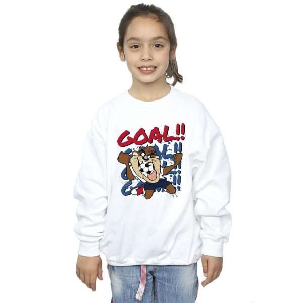 Looney Tunes Girls Taz Goal Goal Goal Sweatshirt 5-6 Years Whit White 5-6 Years