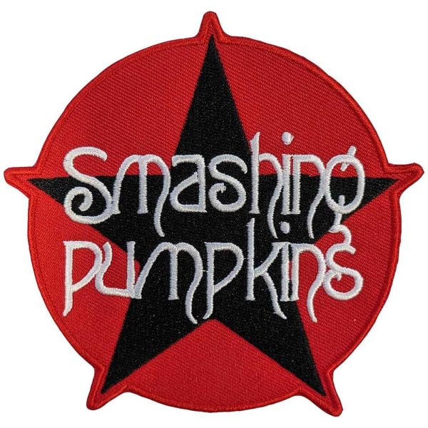 The Smashing Pumpkins vävd stjärnlogotyp strykmärke en storlek Red/Black/White One Size