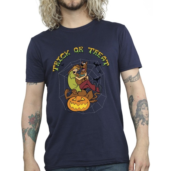 Scooby Doo Trick Or Treat T-shirt för män 4XL Marinblå Navy Blue 4XL