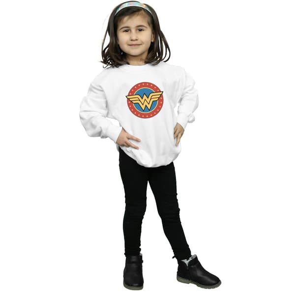 DC Comics Flickor Wonder Woman Cirkellogotyp Tröja 5-6 År Vit White 5-6 Years