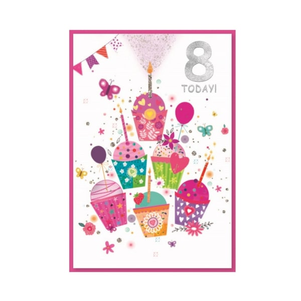 Simon Elvin Juvenile 8-årsdag hälsningskort (paket med 6) På Multicoloured One Size