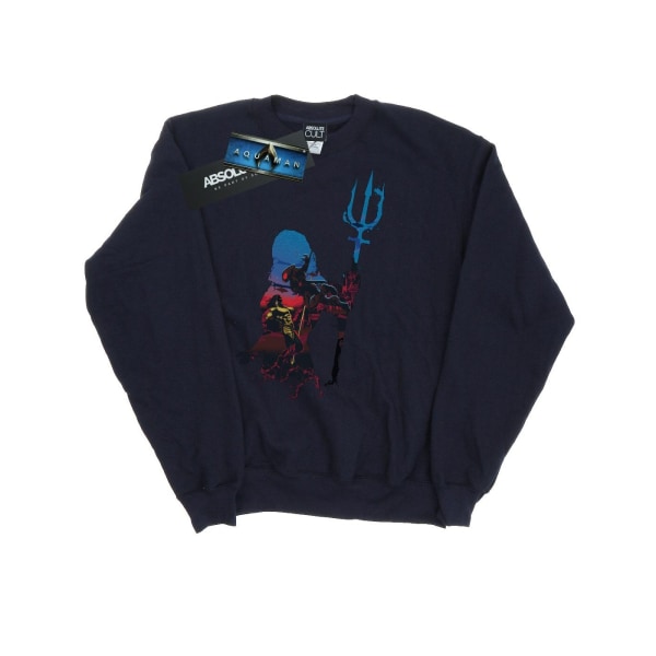 DC Comics Herr Aquaman Battle Silhouette Sweatshirt 3XL Marinblå Bl Navy Blue 3XL