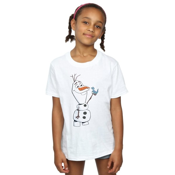 Disney Girls Frozen 2 Olaf och Salamander Bomull T-shirt 12-13 White 12-13 Years