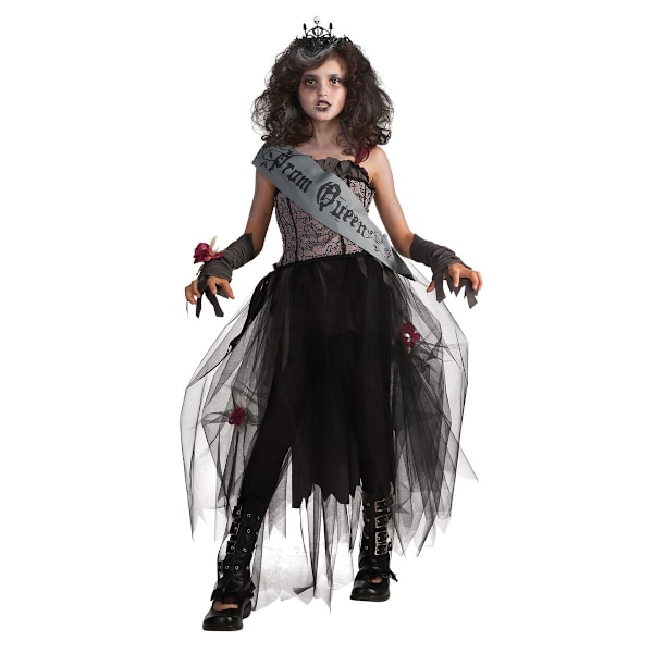 Rubies Girls Prom Queen Gothic Costume 5-7 år Svart/Grå Black/Grey 5-7 Years