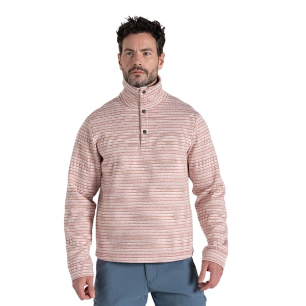 Craghoppers Pelion Stripe Overhead Fleece Top för män XXL Röd Beac Red Beach XXL