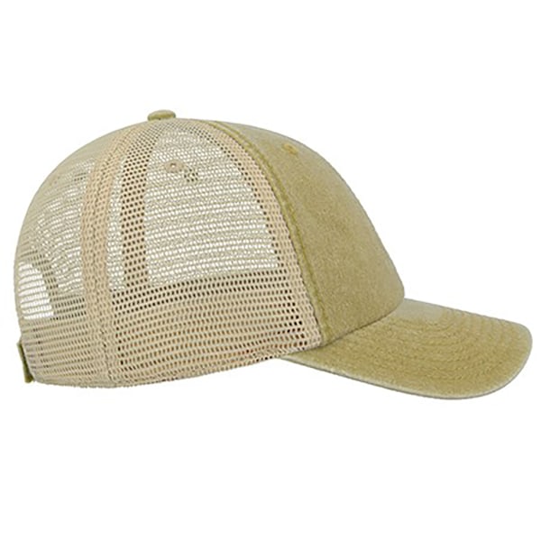 Atlantis Unisex Case Pigment Dyed 6 Panel Trucker Cap One Size Khaki One Size