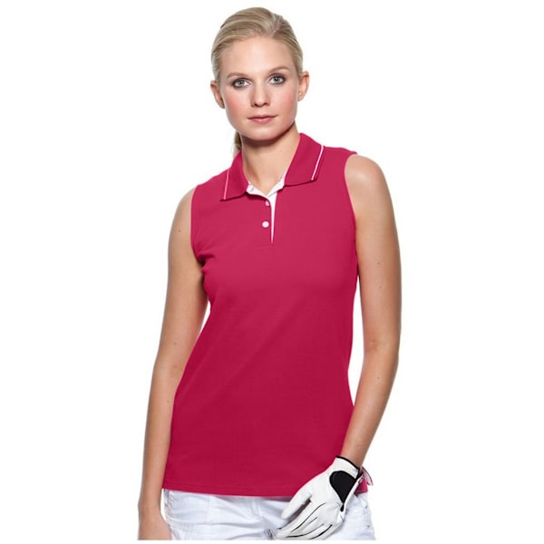 Kustom Kit Gamegear® Dam Proactive Sleeveless Polo Shirt 14 Raspberry/White 14