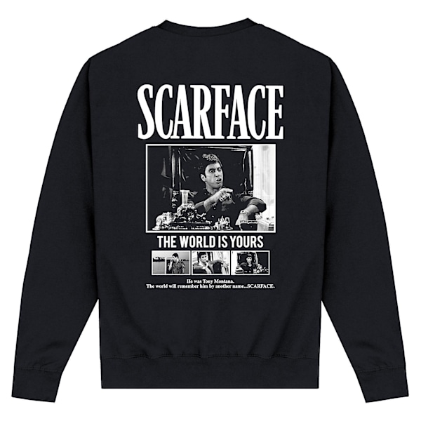 Scarface Unisex Tryckt Sweatshirt L Svart/Vit Black/White L