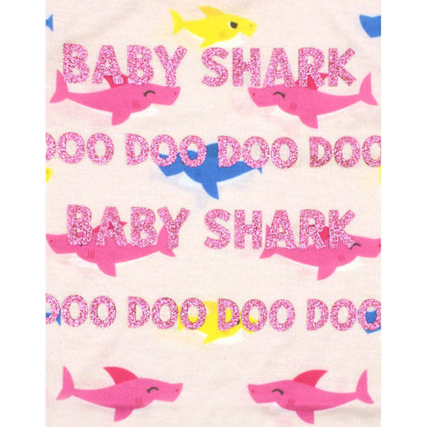 Baby Shark flickor glitter all-over print t-shirt 4-5 år rosa Pink 4-5 Years
