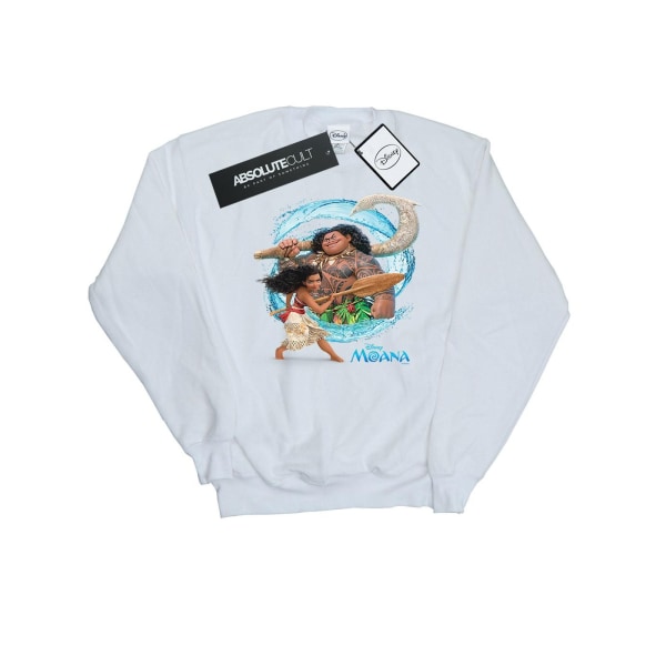 Disney Dam/Kvinnor Moana Och Maui Wave Sweatshirt XL Vit White XL
