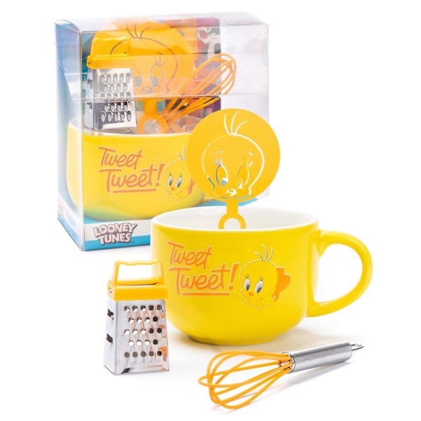 Looney Tunes Tweety Mugg och Schablon Set En Storlek Gul Yellow One Size