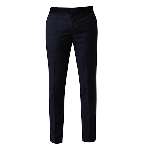 Burton Herr Rutig Smal Kostymbyxor 34R Marinblå Navy 34R