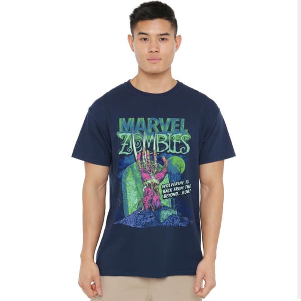 Marvel Zombies Herr Wolverine Grav T-Shirt S Marinblå Navy S