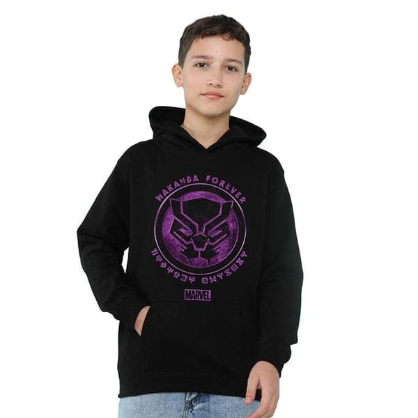 Black Panther Barn/Barn Scratch Pull Over Hoodie 9-11 År Navy 9-11 Years