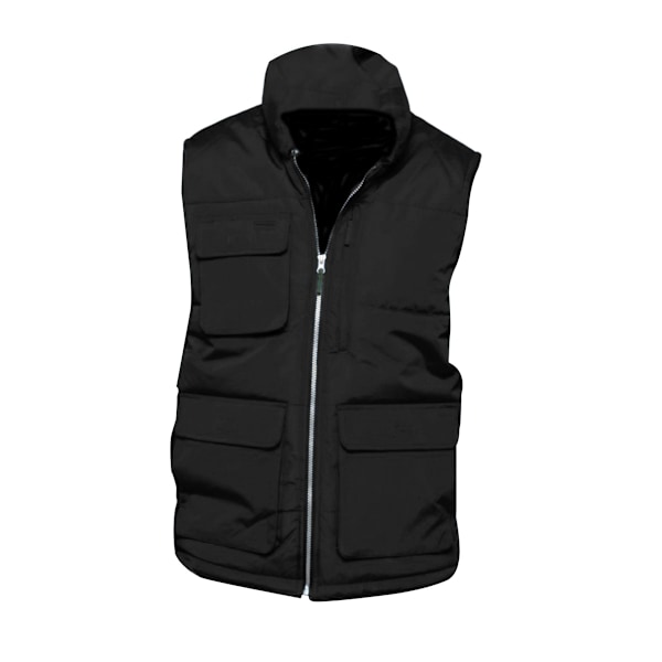 WK. Designad för att fungera Herr Quiltad Hel Dragkedja Bodywarmer/Gilet 4XL Black 4XL