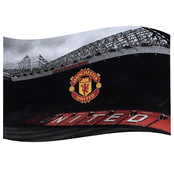 Manchester United FC Old Trafford Flag 91cm x 152cm Svart/Röd/Gul Black/Red/Yellow 91cm x 152cm