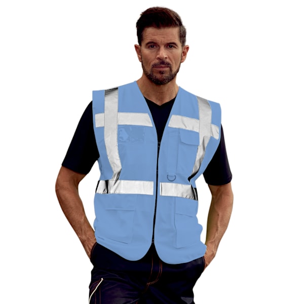 Yoko Hi-Vis Premium Executive/Manager Väst / Jacka (2-pack) Sky Blue L