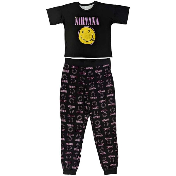 Nirvana Dam/Dam Xerox Smile Pyjamas Set L Svart/Rosa Black/Pink L