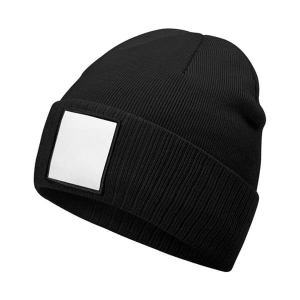 Beechfield Appliqué Patch Mössa One Size Svart/Vit Black/White One Size