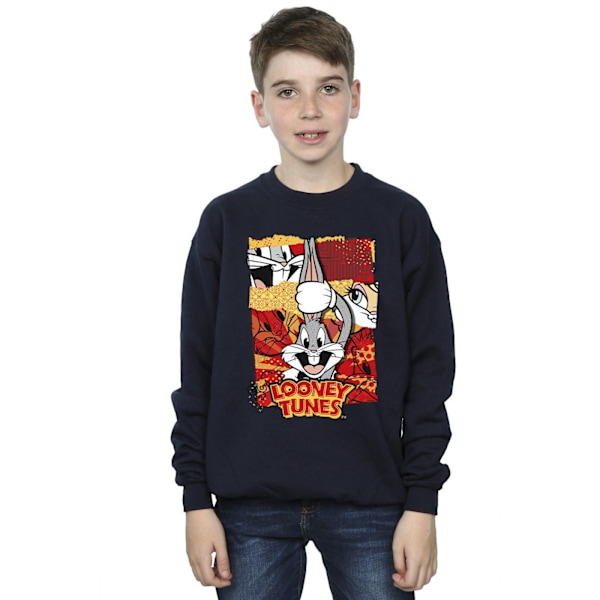 Looney Tunes Pojkar Bugs Kanin Comic Nyår Sweatshirt 7-8 År Navy Blue 7-8 Years