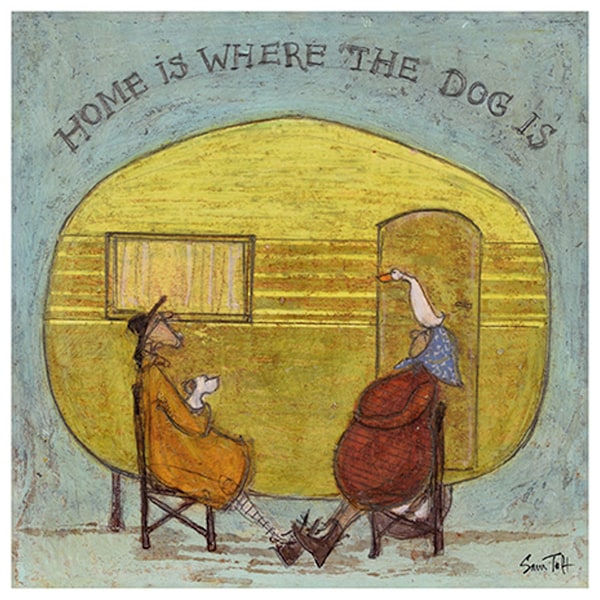 Sam Toft Home Is Where The Dog Is Print 30cm x 30cm Grå/Gul Grey/Yellow/White 30cm x 30cm