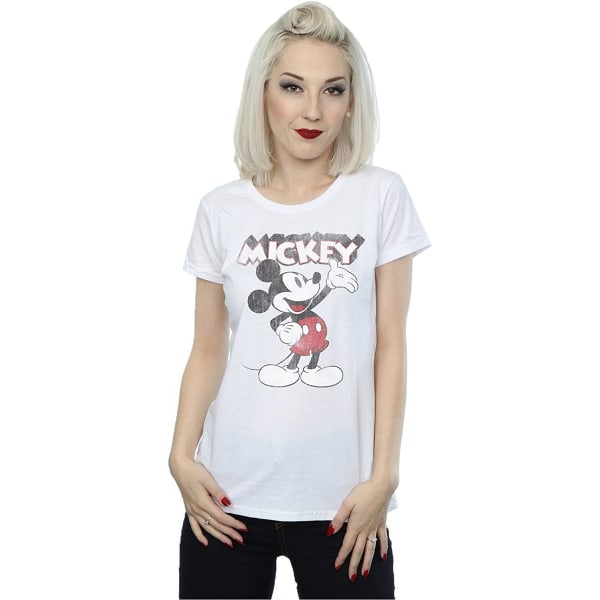 Disney Dam/Kvinnor Presenterar Mickey Mouse Bomull T-shirt M Vit White M