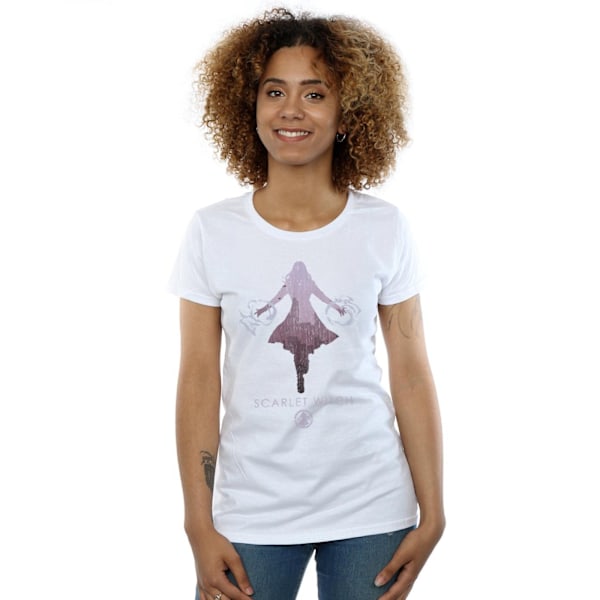 Marvel Dam/Kvinnor Scarlet Witch Silhouette Bomull T-shirt XL White XL