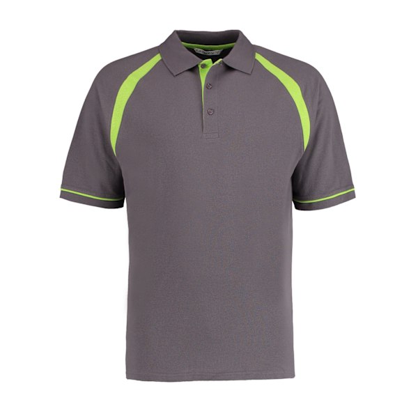 Kustom Kit Herr Oak Hill Poloskjorta S Charcoal/Lime Charcoal/Lime S