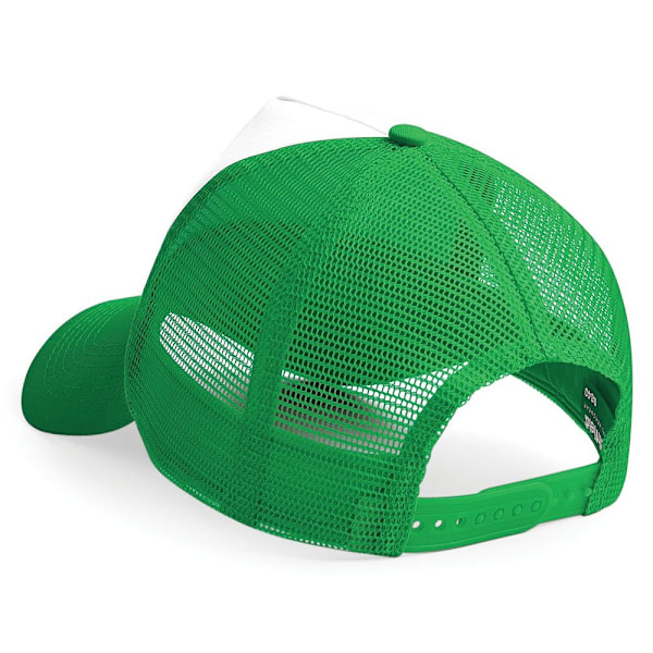 Beechfield Herr Halv Mesh Trucker Cap / Huvudbonad (2-pack) På Pure Green/White One Size