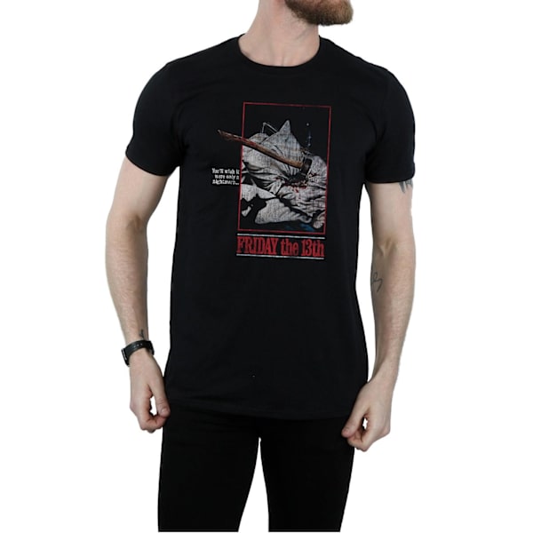Fredag den 13:e herr Distressed Axe Poster T-shirt L Svart Black L