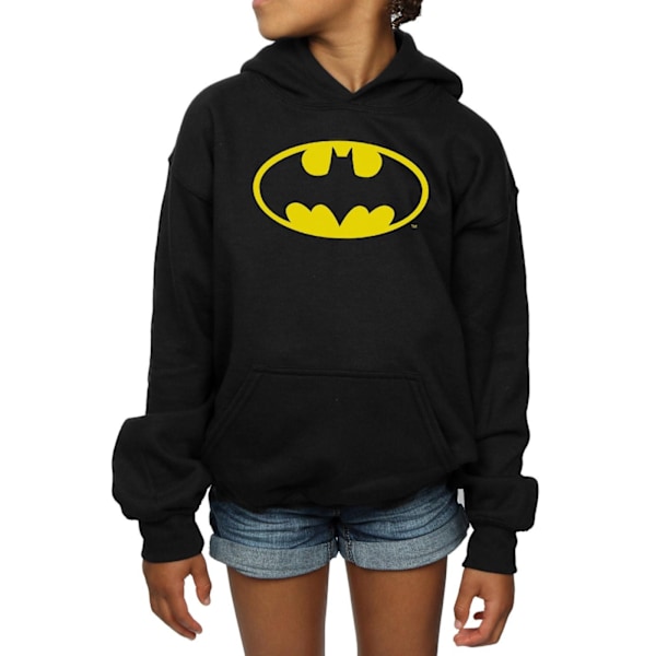 DC Comics Girls Batman Logo Hoodie 5-6 år Svart Black 5-6 Years