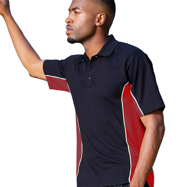 Gamegear® Herr Track Pique Kortärmad Polotröja Topp M Svart/ Black/Red/White M