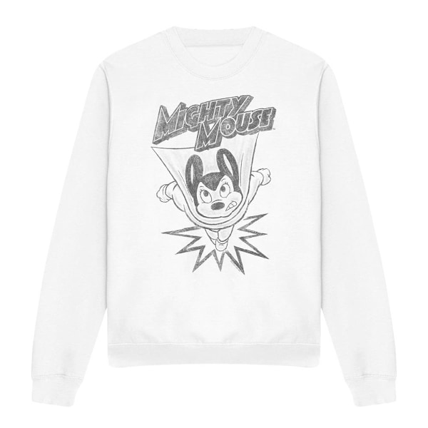Mighty Mouse Unisex Vuxen Bursting Out Sweatshirt XL Vit White XL