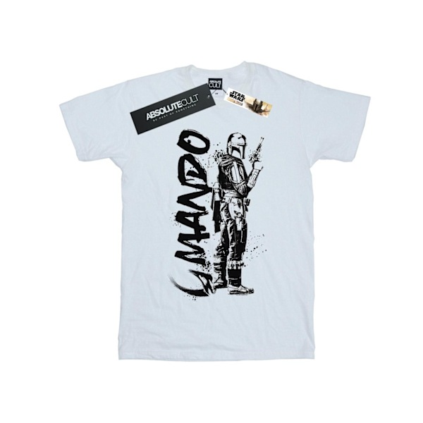 Star Wars Mens The Mandalorian Splat Mando T-Shirt L Vit White L