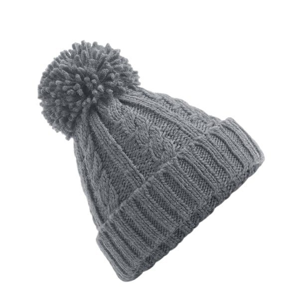 Beechfield Unsiex Adults Cable Knit Melange Beanie One Size Lig Light Grey One Size