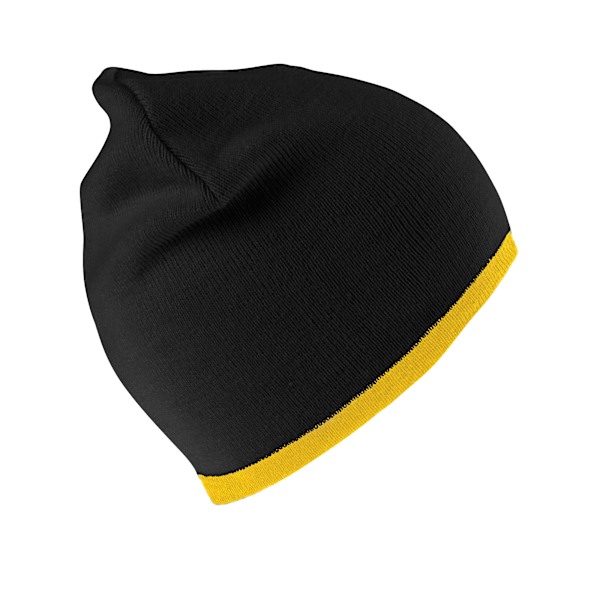 Result Winter Essentials Unisex Vuxen Reversibel Fashion Beanie Black/Yellow One Size