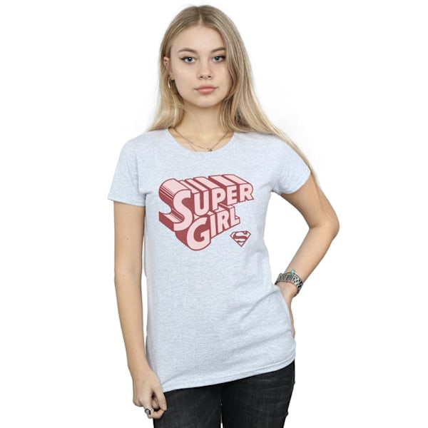 DC Comics Dam/Kvinnor Supergirl Retro Logo Bomull T-shirt XL Sports Grey XL