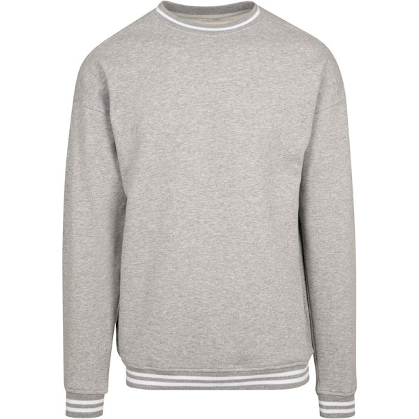 Bygg ditt varumärke Herr College Crew Neck Sweat M Heather Grey/Wh Heather Grey/White M