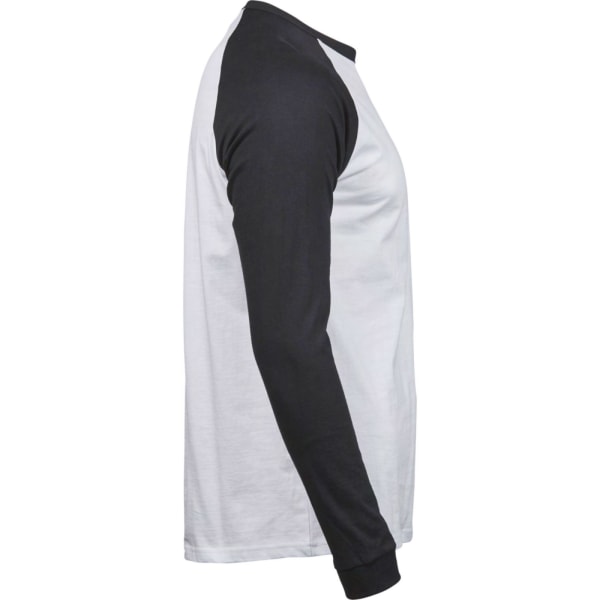 Tee Jays Herr Långärmad baseball T-shirt 3XL Vit/Svart White/Black 3XL