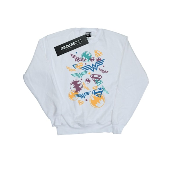 DC Comics Boys Justice League Flytande Ikoner Sweatshirt 12-13 Y White 12-13 Years