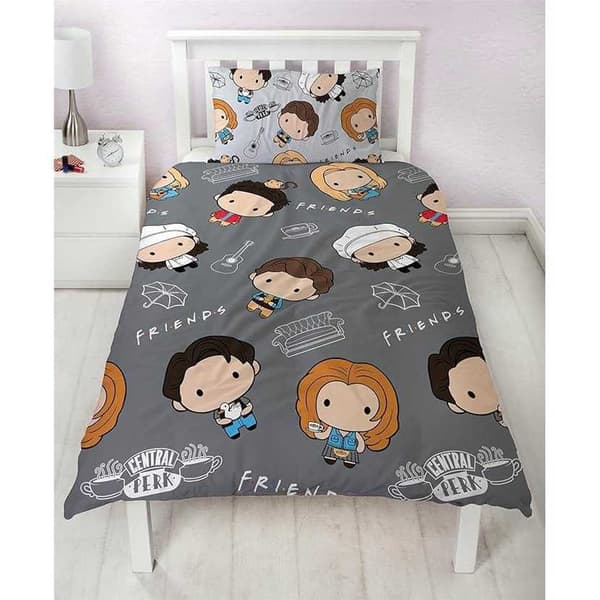 Friends Chibi Vändbart Påslakanset Enkelt Flerfärgat Multicoloured Single