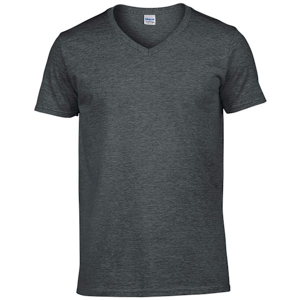 Gildan Herr Heather V-ringad T-shirt S Mörk Heather Dark Heather S
